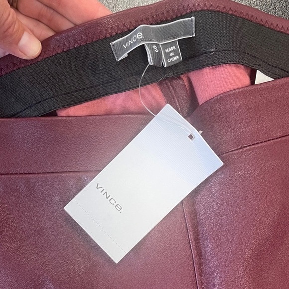 Theory - NWT Wine Colored Lamb Leather Pants Sz S - Picture 3 of 9